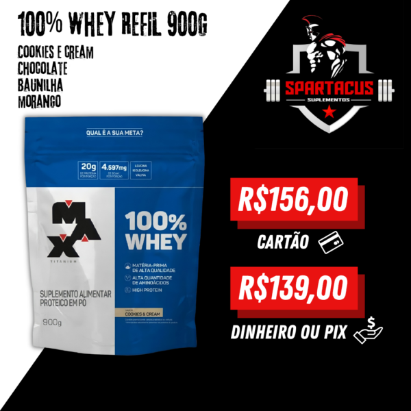 100% Whey MAXTITANIUM | Refil 900g